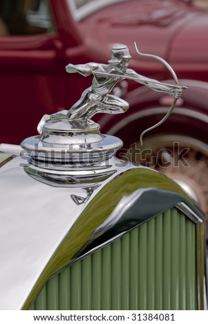 Archer hood ornament on vintage 1930ies classic american car