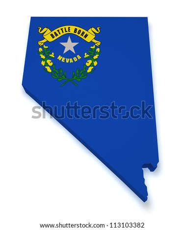 Shape 3d Of Nevada Map With Flag Isolated On White Background. Stock ...