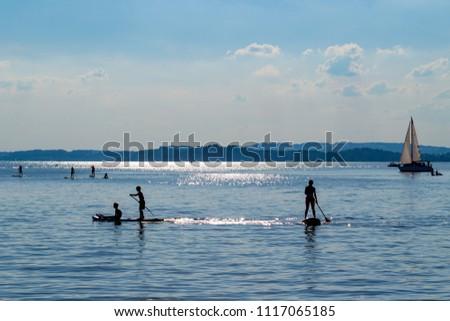 Image, Stock Photo Paddling on the Chiemsee