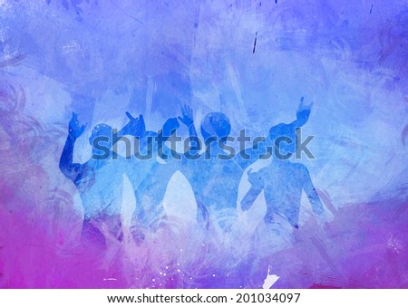 Abstract Party People in splatter colored background