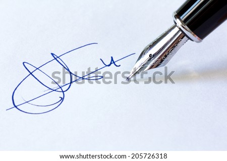 Fountain Pen and Signature
