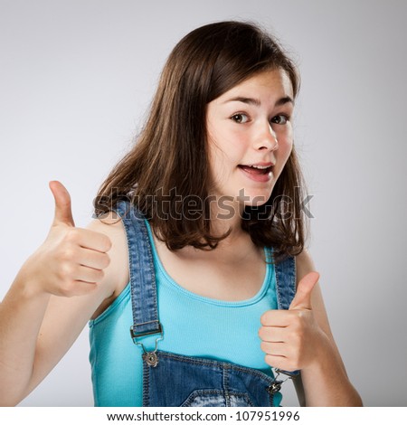 Girl Showing Ok Sign Stock Photo 107951996 : Shutterstock
