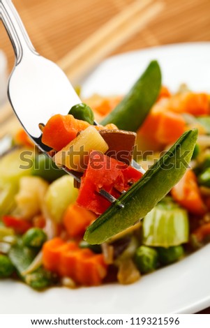Vegetarian food - boiled vegetables