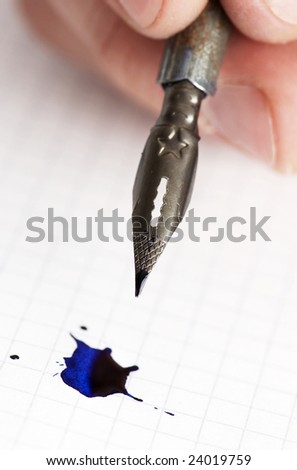 Writing with an ink pen