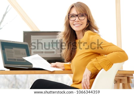 Similar – Image, Stock Photo attractive mature woman , spain