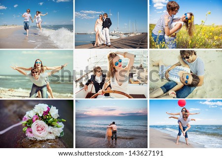 collage of  beautiful couple , love story