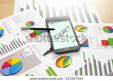 Business financial chart and graph report