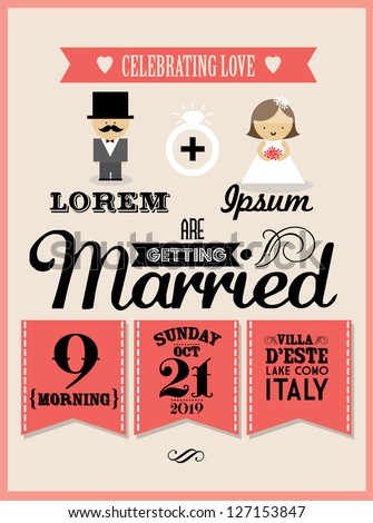 wedding invitation card template vector/illustration