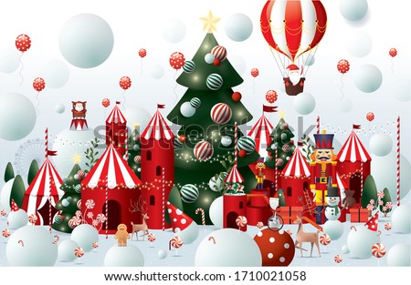 winter wonderland christmas greetings design template vector/ illustration