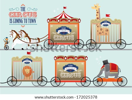 Circus Comes To Town/Circus Wagon/Cage/Vehicle/Carriage Vector ...