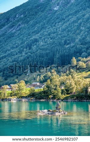 Similar – Foto Bild Stardalen, Skei I Jolster, Jostedalsbreen National Park, Norwegen. Beautiful Sky After Rain With Rainbow Above Norwegian Rural Landscape. Landwirtschaft und Wettervorhersage Konzept