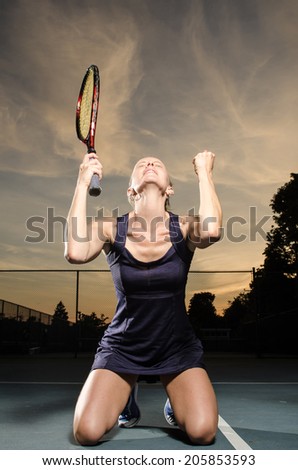 Similar – Image, Stock Photo Aged tennis player bouncing ball on racket