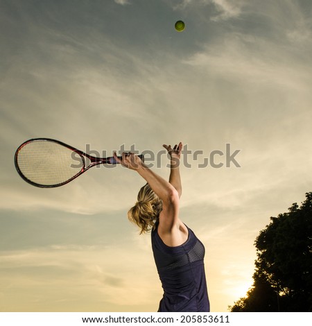 Similar – Image, Stock Photo Aged tennis player bouncing ball on racket