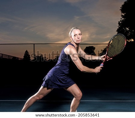 Similar – Image, Stock Photo Aged tennis player bouncing ball on racket