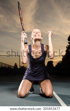 Similar – Image, Stock Photo Aged tennis player bouncing ball on racket