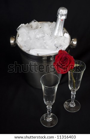 Iced champagne with Rose