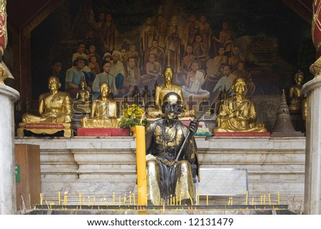 Buddhist statue in Doi Suthep temple, Thailand, Chiang Mai