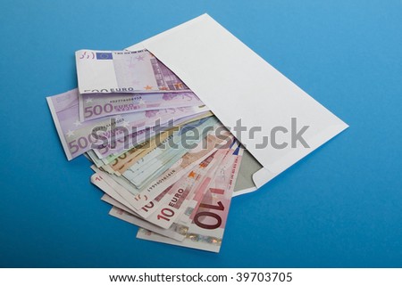 Bank notes in the envelope