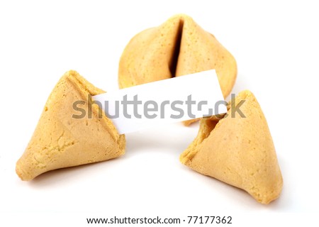 Chinese fortune cookie with blank paper