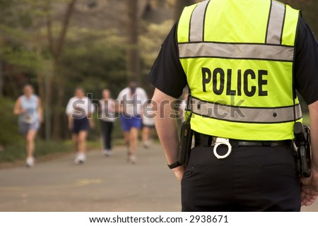 Police security at a foot race