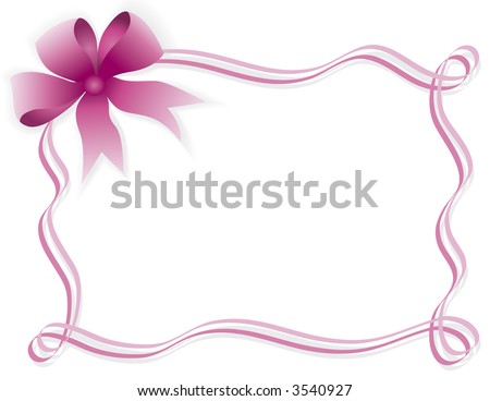 Pink Bow And Ribbon Border Stock Photo 3540927 : Shutterstock