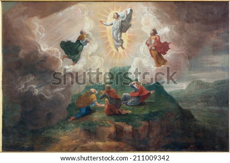 BRUGES, BELGIUM - JUNE 12, 2014: The Transfiguration of the Lord by D. Nollet (1694) in st. Jacobs church (Jakobskerk).