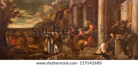 PADUA, ITALY - SEPTEMBER 8, 2014: The mission of the apostles by Giambattista Bissoni (1631) in the chruch Basilica di Santa Giustina.