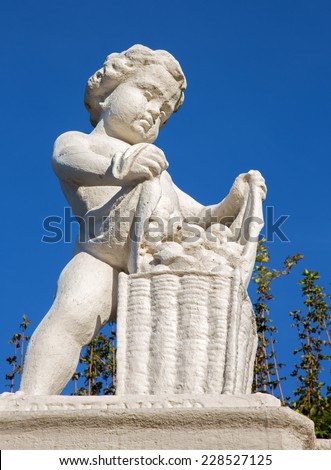 Vienna - The symbolic sculpture of september month in the gardens of Belvedere palace.