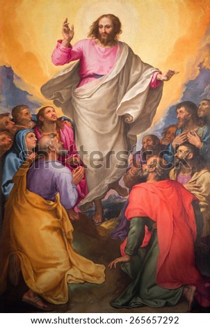 ROME, ITALY - MARCH 26, 2015: The Ascension of the Lord painting in church Chiesa Nuova by Gerolamo Muziano (1532 - 1592).