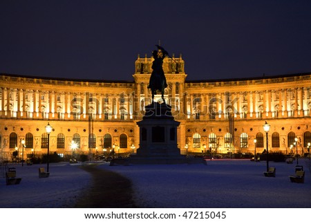 Vienna - national library in the winter night