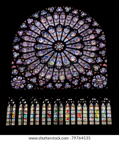 Paris - rosette in Notre-Dame cathedral