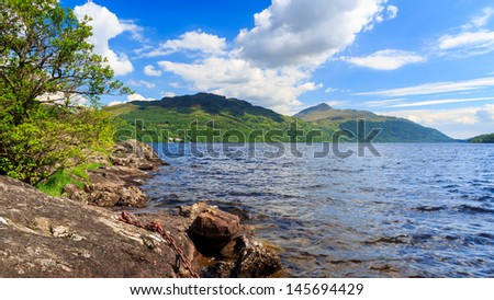 Summers day at Inveruglas on Loch Lomond Scotland UK