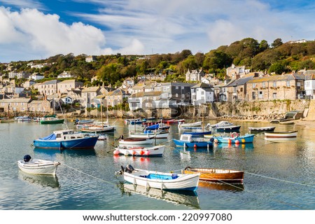 Beautiful summers day at Mousehole Harbour near Penzance Cornwall England UK Europe