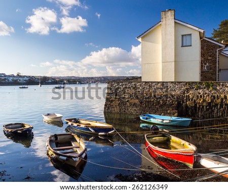 The coastal village of Flushing on the Penryn River, Part of the Carrick Roads Cornwall England UK Europe