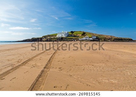 The tidal island of Burgh Island off the coast of Bigbury-On-Sea South Hams Devon England UK Europe
