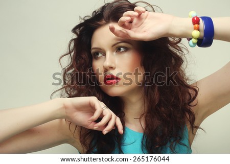 Young beautiful woman, expression and happy
