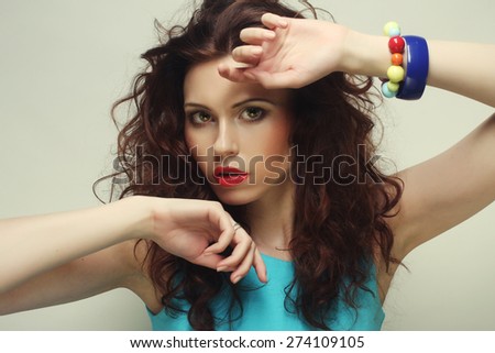 Young beautiful woman, expression and happy