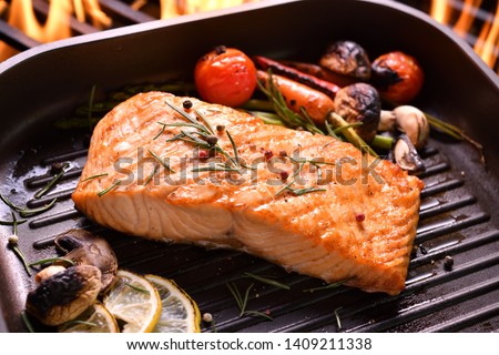 Similar – Image, Stock Photo Various fish fillets on kitchen table