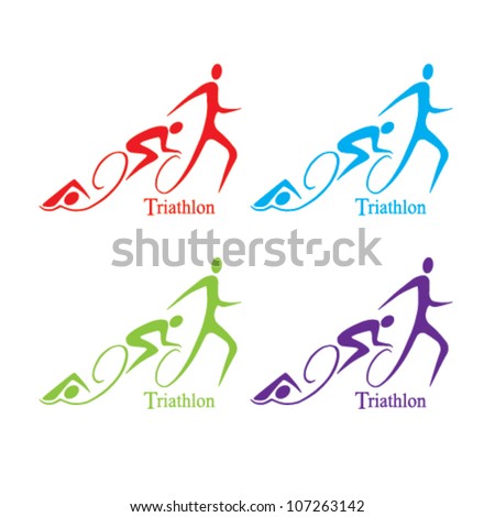 Vector Triathlon Symbol Set - 107263142 : Shutterstock