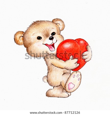 Teddy Bear With Heart Stock Photo 87712126 : Shutterstock