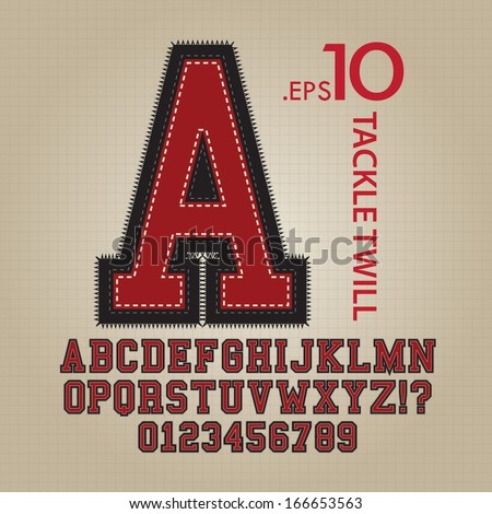 Tackle Twill Alphabet and Numbers Vector