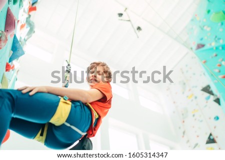 Similar – Image, Stock Photo Climbing hall Child