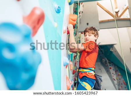 Similar – Image, Stock Photo Climbing hall Child