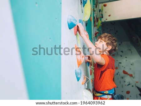 Image, Stock Photo Climbing hall Child