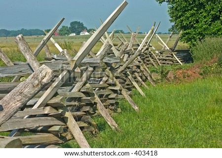 Wooden Fence Along The Battlefield In Gettysburg, Pa. Stock Photo ...