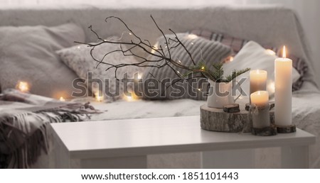 Image, Stock Photo Details of christmas decoration over a christmas tree