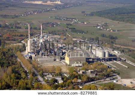 Aerial view of a factory