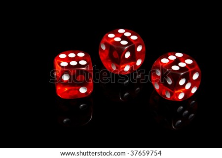 Three Casino Dice On A Black Background Stock Photo 37659754 : Shutterstock