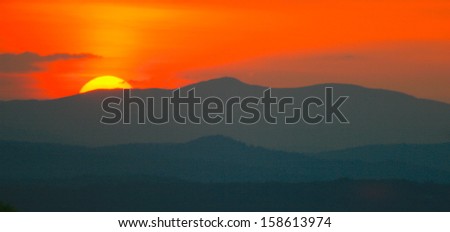 Sunset over the White Mountains of New Hampshire taken from Gilford New Hampshire