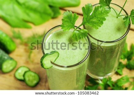 Healthy drink, vegetable juice, studio shot